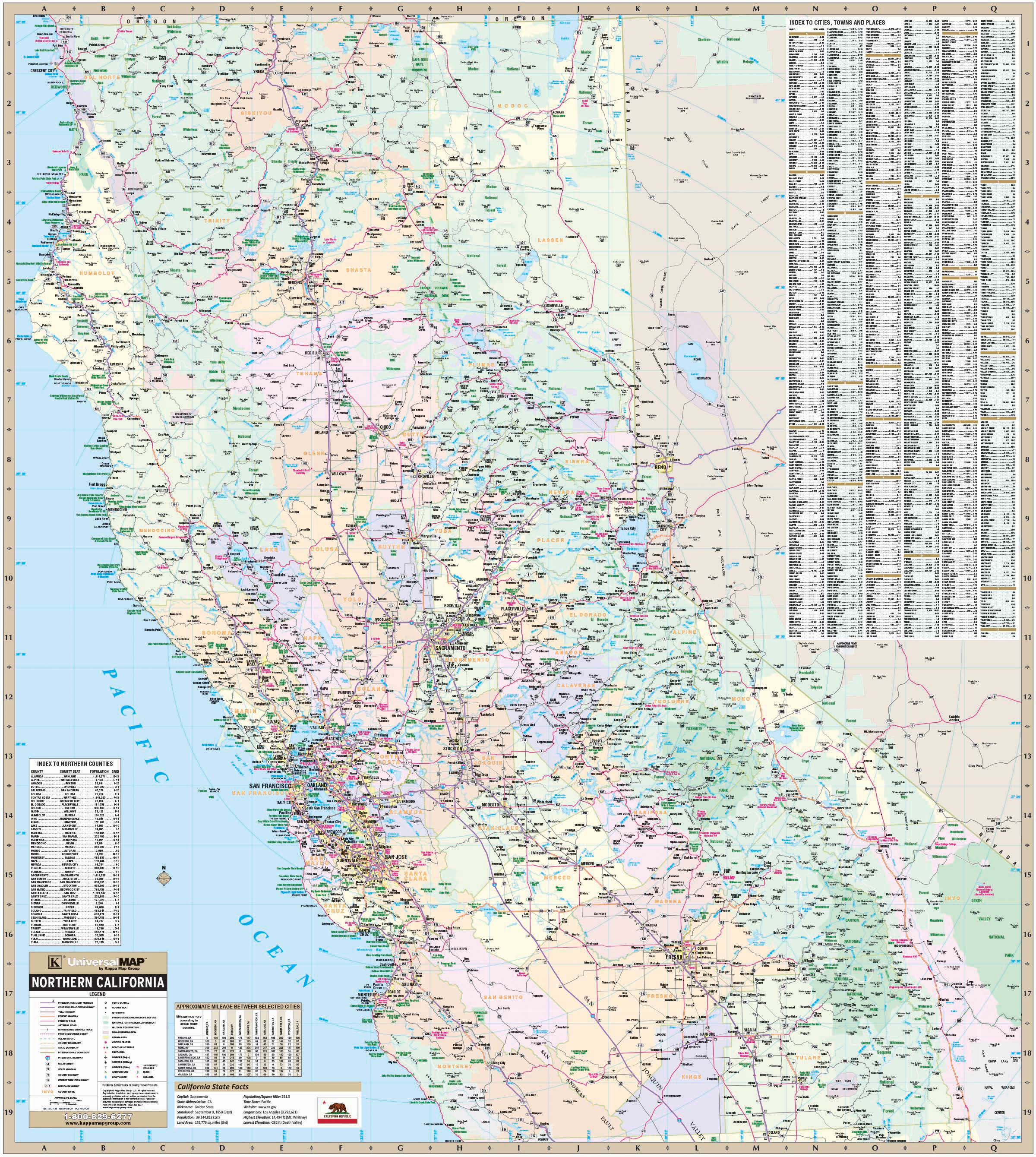maps of northern california California State North Wall Map Kappa Map Group maps of northern california