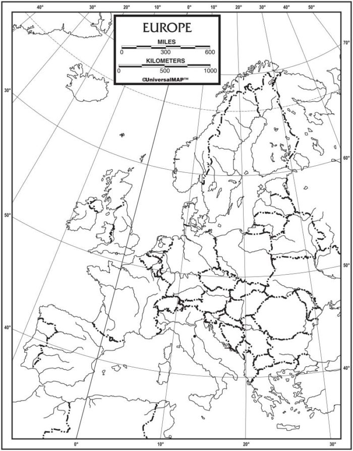 Unlabeled Europe Map Unlabeled Us Map Quiz 50 States For