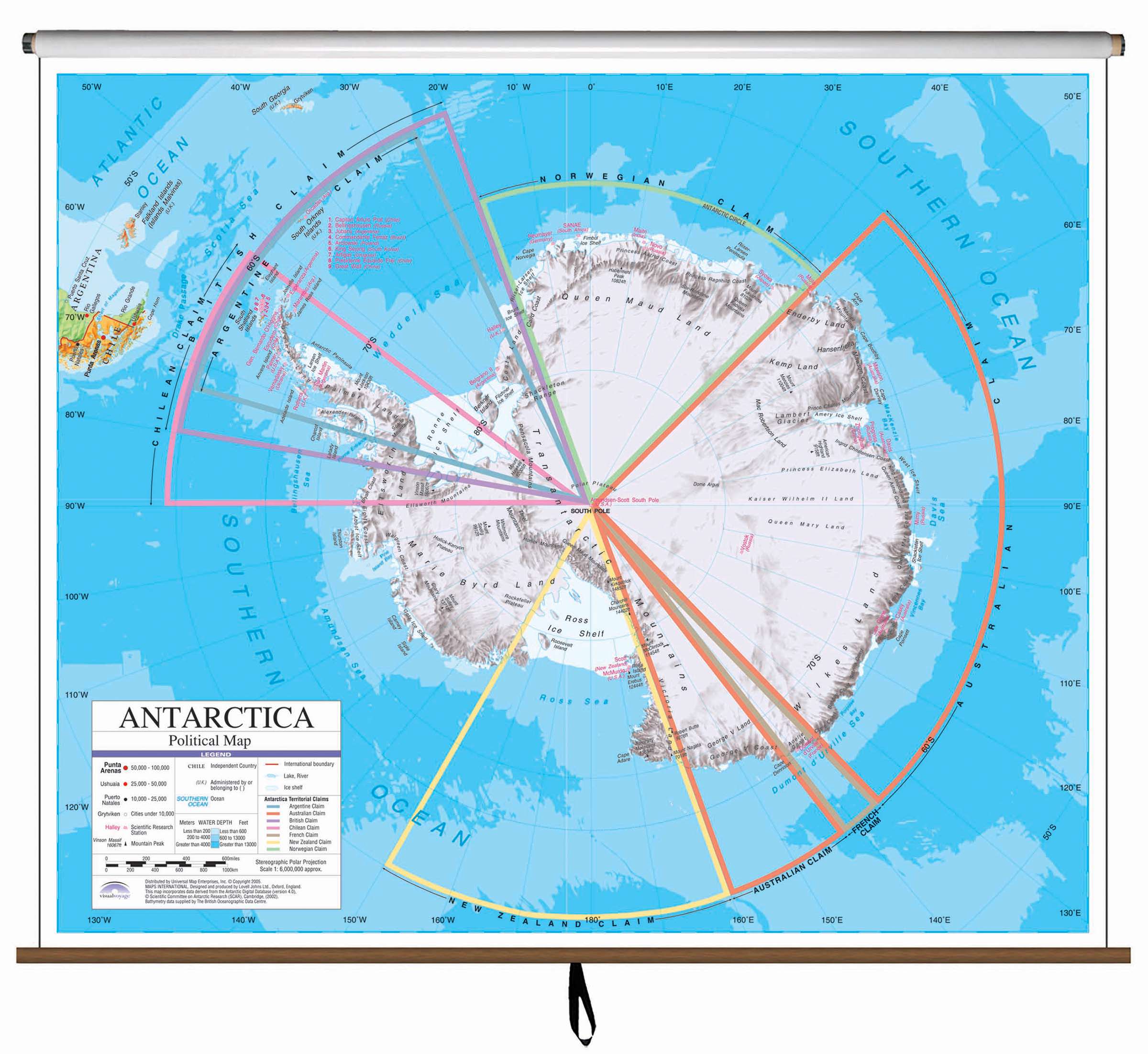 Antarctica Advanced Political Classroom Wall Map Kappa Map Group