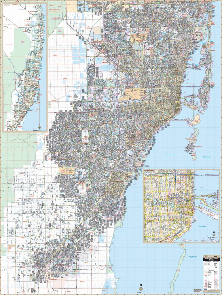 Miami Dade County Fl Wall Map Kappa Map Group