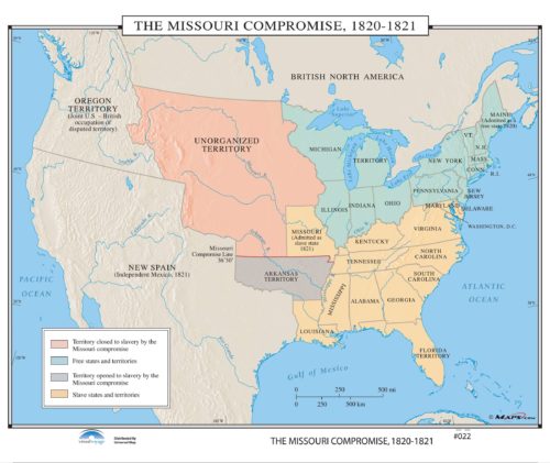 Missouri Compromise Map Activity 022 The Missouri Compromise, 1820-1821 – Kappa Map Group