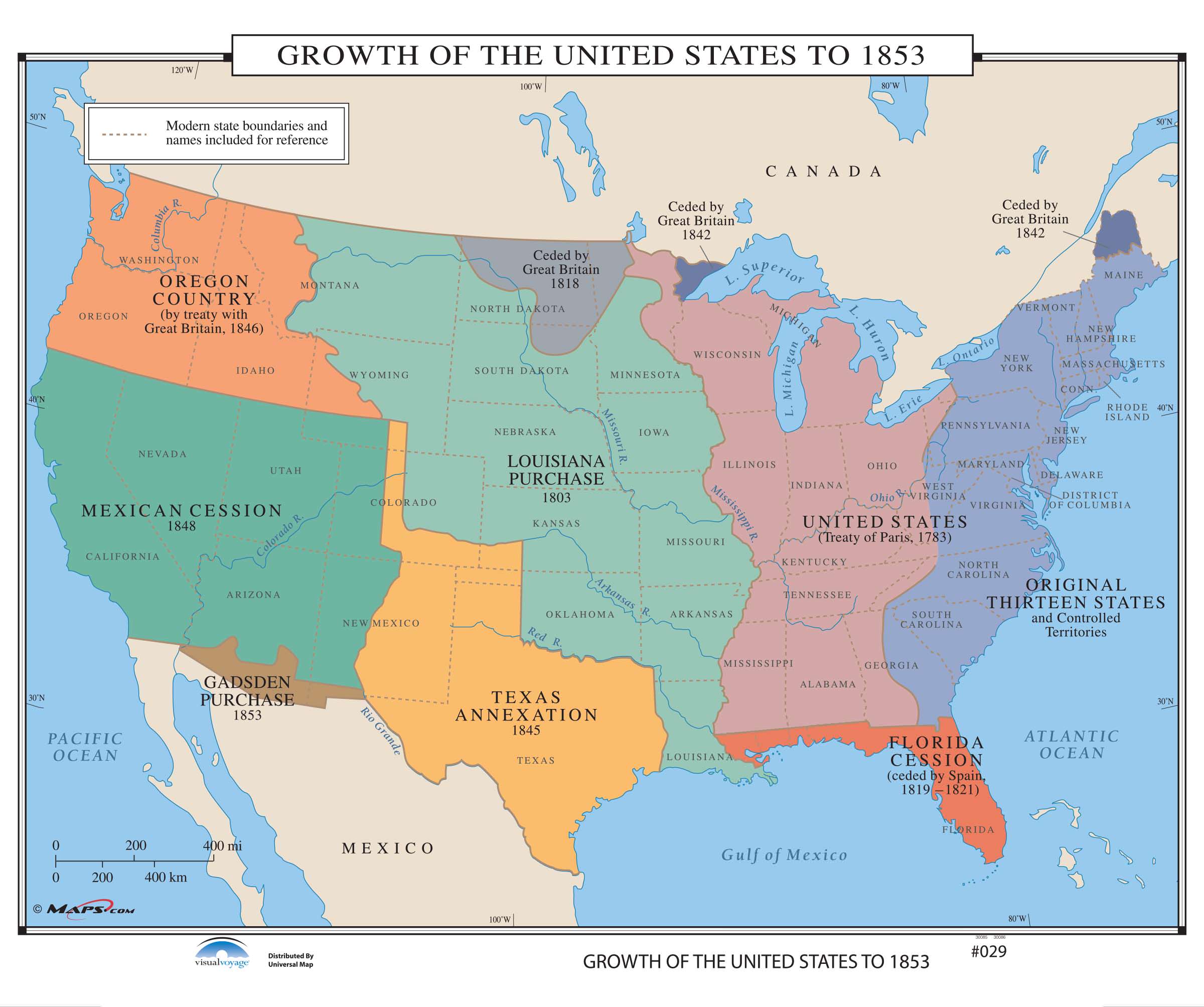 029 Growth Of The United States To 1853 Kappa Map Group