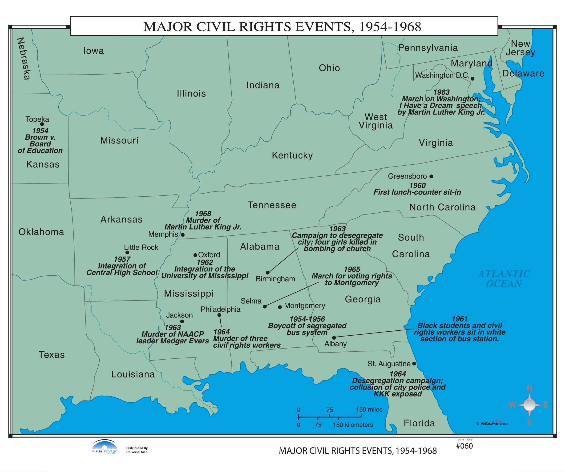 060 Major Civil Rights Events 1954 1968 Kappa Map Group