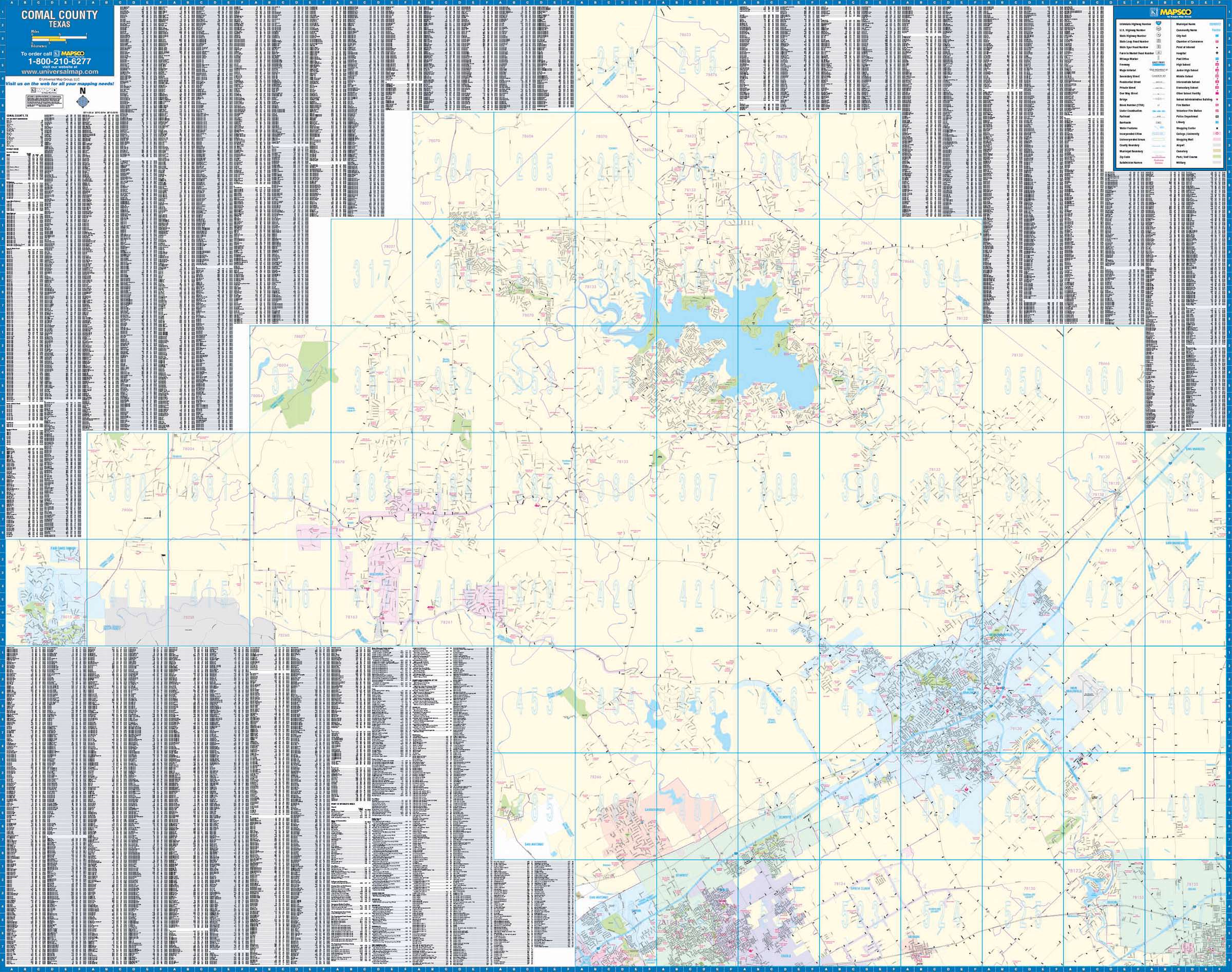 New Braunfels City Limits Map New Braunfels & Comal Co, Tx Wall Map – Kappa Map Group