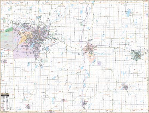 Calhoun County Michigan Map Battle Creek / Calhoun Co., Mi. Wall Map – Kappa Map Group