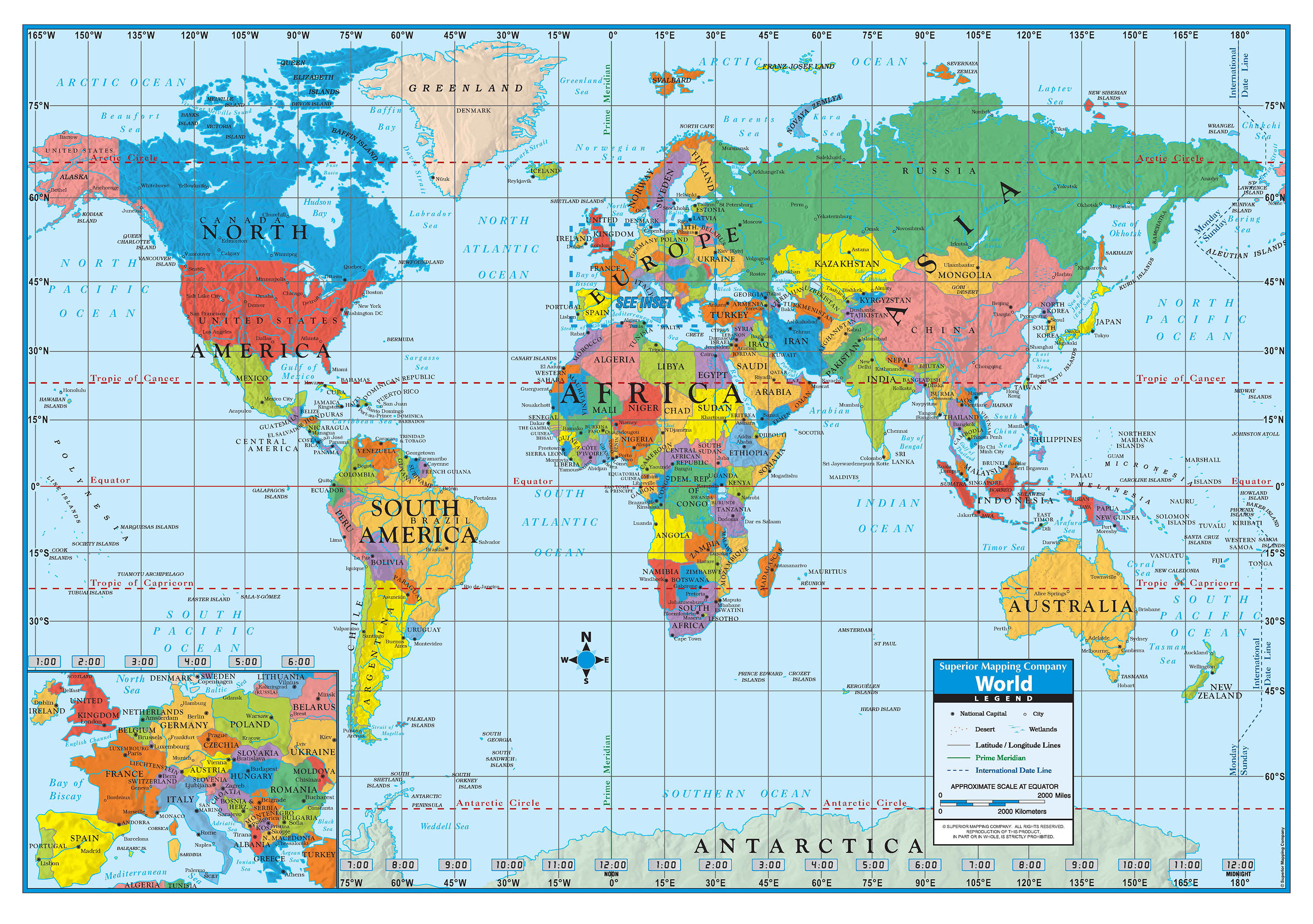 World Poster-Sized Paper Map - Folded - KAPPA MAP GROUP